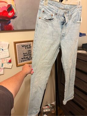 Levi's Light Blue High-Rise Straight Leg Jeans